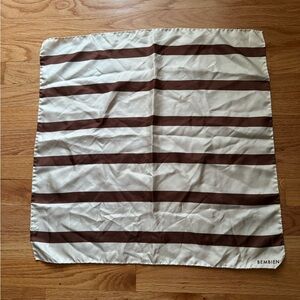 Bembien Cream & Brown Striped Silk Scarf